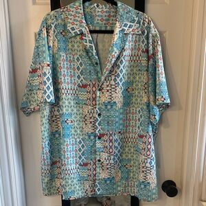 Men's Multicolor Patterned Shirt short sleeve 2XL